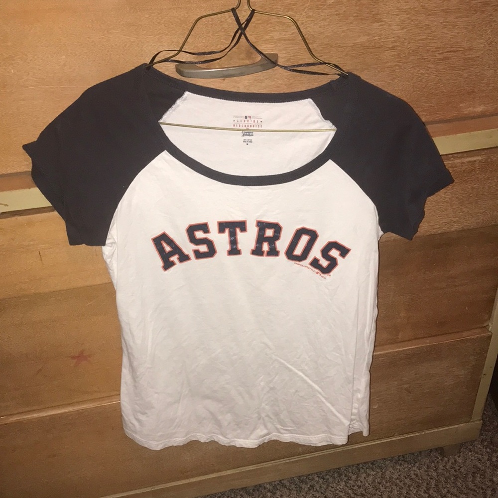 White Astros low cut T-shirt size medium 100% cotton